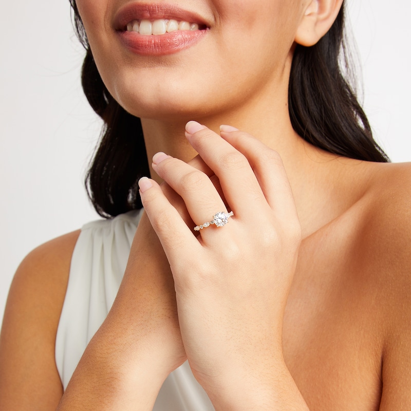 Main Image 4 of Neil Lane Artistry Round-Cut Lab-Grown Diamond Engagement Ring 2 ct tw 14K Yellow Gold