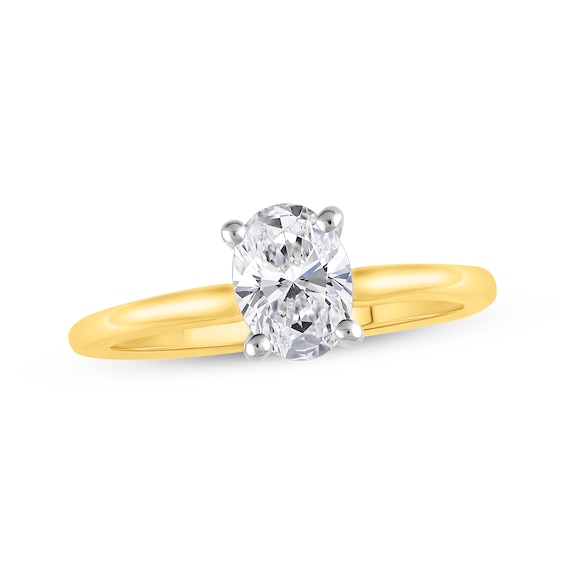 Now + Forever Lab-Grown Diamonds Oval-Cut Solitaire Engagement Ring 1 ct tw 14K Yellow Gold (F/SI2)