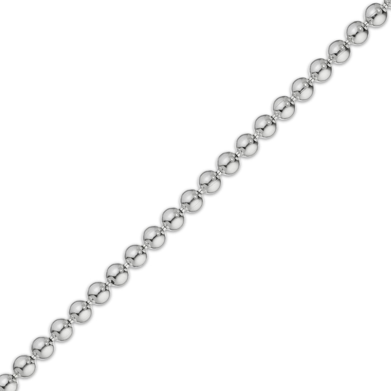 Main Image 2 of Bead Chain Necklace 5mm Solid Sterling Silver with Matte Black Finish 22&quot;