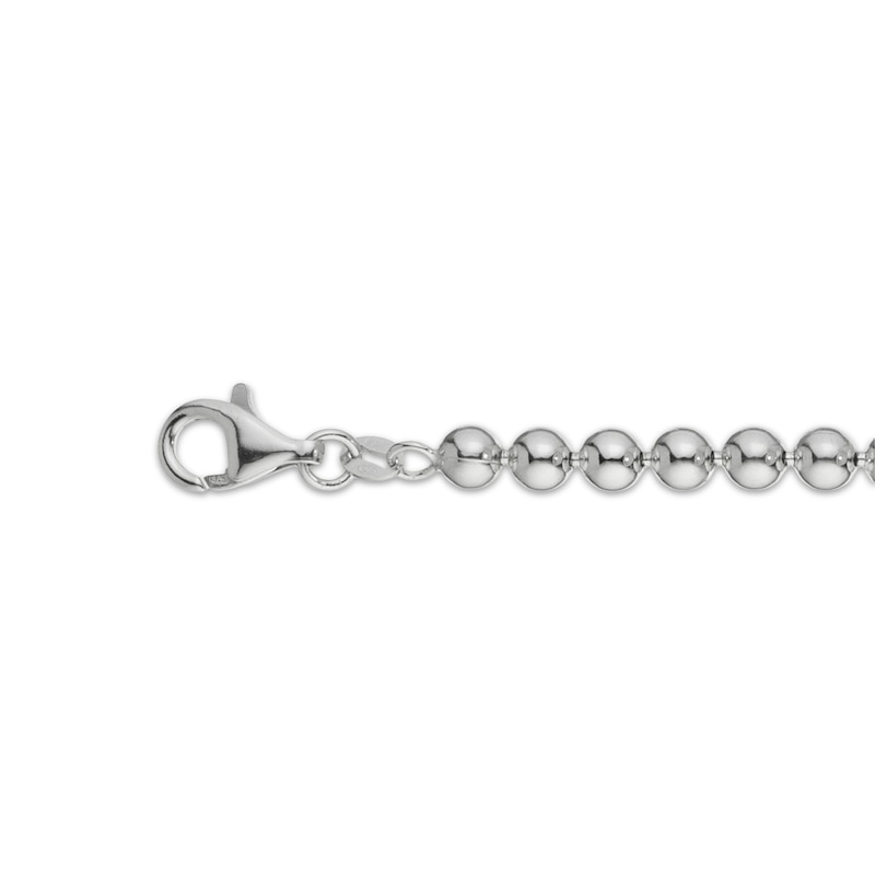 Main Image 3 of Bead Chain Necklace 5mm Solid Sterling Silver with Matte Black Finish 22&quot;