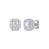 Thumbnail Image 0 of THE LEO Diamond Princess-Cut Cushion Frame Stud Earrings 1 ct tw 14K White Gold