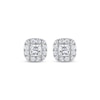 Thumbnail Image 1 of THE LEO Diamond Princess-Cut Cushion Frame Stud Earrings 1 ct tw 14K White Gold