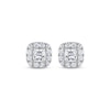 Thumbnail Image 2 of THE LEO Diamond Princess-Cut Cushion Frame Stud Earrings 1 ct tw 14K White Gold