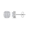 Thumbnail Image 2 of THE LEO Diamond Princess-Cut Cushion Frame Stud Earrings 1 ct tw 14K White Gold