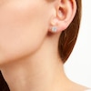 Thumbnail Image 3 of THE LEO Diamond Princess-Cut Cushion Frame Stud Earrings 1 ct tw 14K White Gold