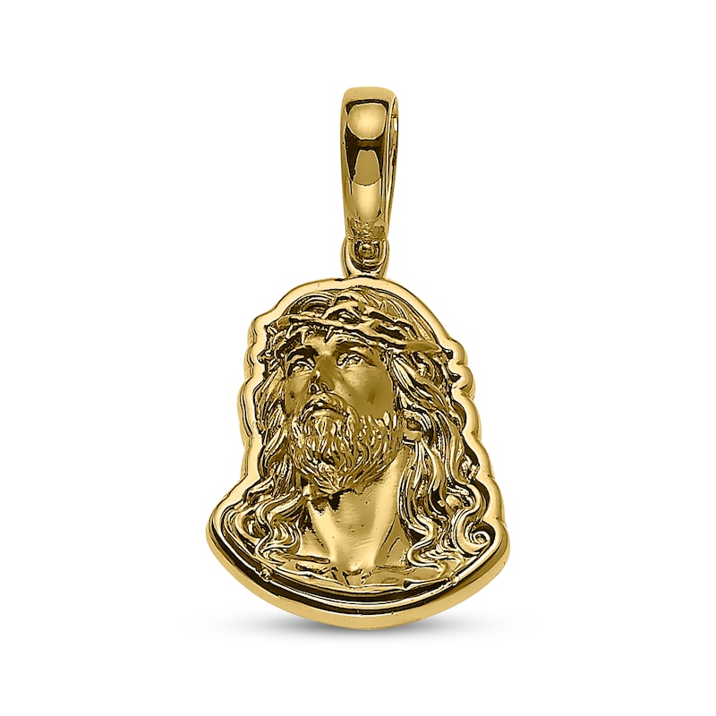  14K Yellow Gold Jesus Face Pendant Charm Necklace - Large, 16  Chain: Clothing, Shoes & Jewelry