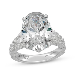 Neil Lane Artistry Oval-Cut Lab-Grown Diamond Engagement Ring 10 ct tw 14K White Gold