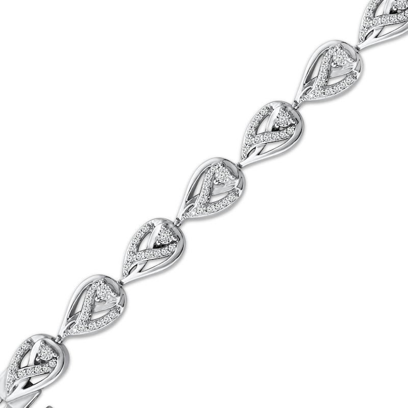 Main Image 2 of Love Ignited Diamond Flame Link Bracelet 1/2 ct tw Sterling Silver 7&quot;
