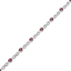 Thumbnail Image 2 of Garnet & White Lab-Created Sapphire Infinity Link Bracelet Sterling Silver 7.25"