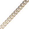 Thumbnail Image 1 of Hollow Diamond-Cut Curb Chain Bracelet 12mm 10K Yellow Gold 8.5"