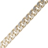 Thumbnail Image 2 of Diamond-Cut Curb Chain Bracelet 12mm Hollow 10K Yellow Gold 8.5&quot;