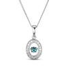 Thumbnail Image 1 of Unstoppable Love Blue & White Diamond Oval Necklace 1/5 ct tw Sterling Silver 19"