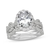 Thumbnail Image 1 of Neil Lane Artistry Heritage Oval-Cut Lab-Grown Diamond Halo Bridal Set 3-1/5 ct tw 14K White Gold