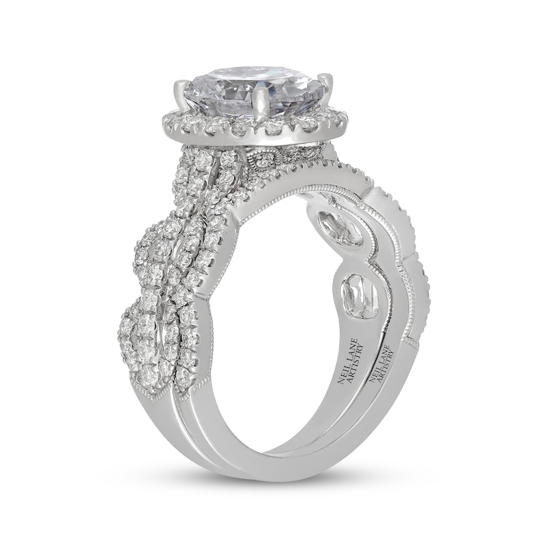 Main Image 2 of Neil Lane Artistry Heritage Oval-Cut Lab-Grown Diamond Halo Bridal Set 3-1/5 ct tw 14K White Gold