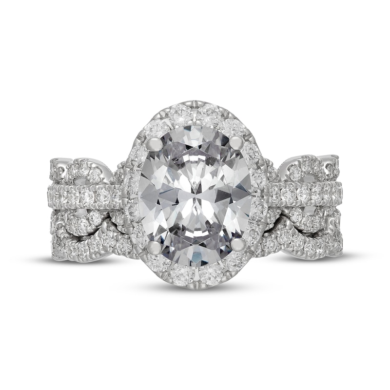 Main Image 3 of Neil Lane Artistry Heritage Oval-Cut Lab-Grown Diamond Halo Bridal Set 3-1/5 ct tw 14K White Gold