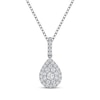 Thumbnail Image 1 of THE LEO Diamond Multi-Stone Teardrop Necklace 1/2 ct tw 14K White Gold 19&quot;