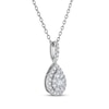 Thumbnail Image 2 of THE LEO Diamond Multi-Stone Teardrop Necklace 1/2 ct tw 14K White Gold 19&quot;