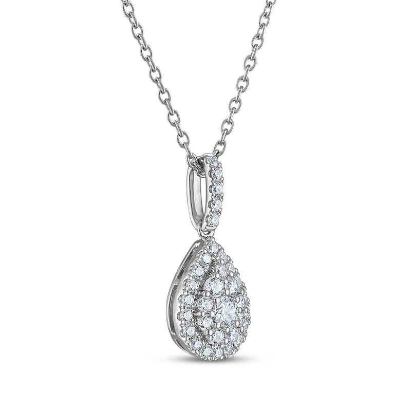 Main Image 2 of THE LEO Diamond Multi-Stone Teardrop Necklace 1/2 ct tw 14K White Gold 19&quot;