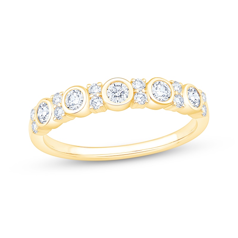 Main Image 1 of Now + Forever Lab-Grown Diamonds Bezel-Set Anniversary Ring 1/2 ct tw 14K Yellow Gold