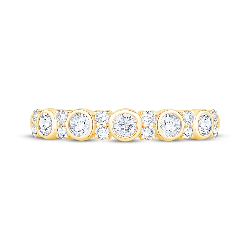 Main Image 3 of Now + Forever Lab-Grown Diamonds Bezel-Set Anniversary Ring 1/2 ct tw 14K Yellow Gold