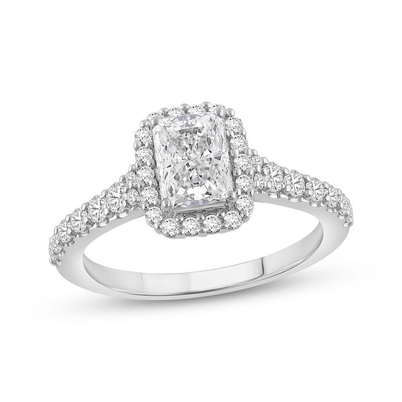 Main Image 1 of Now + Forever Lab-Grown Diamonds Radiant-Cut Engagement Ring 1-1/2 ct tw 14K White Gold