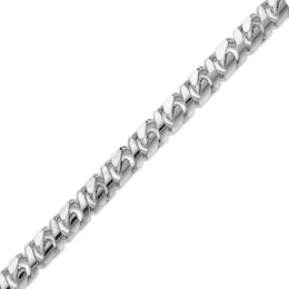 7mm Diamond-Cut Curb Chain Bracelet Solid Sterling Silver 8.5"
