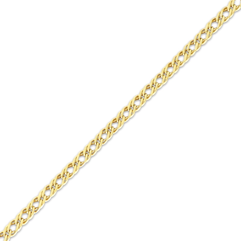 Main Image 2 of Diamond-Cut Double Curb Chain Necklace 4.7mm Semi-Solid 14K Yellow Gold 20&quot;