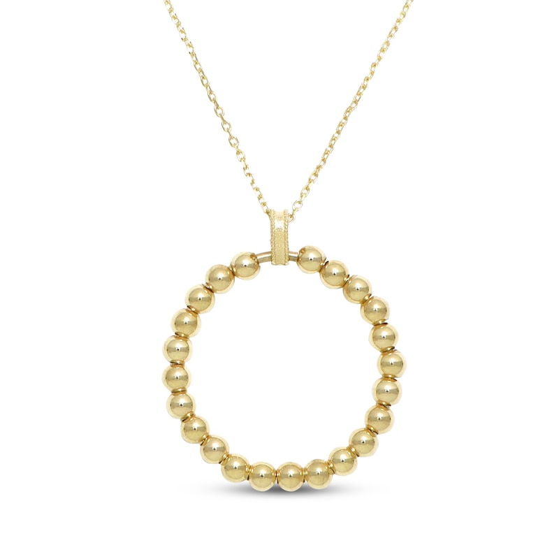 Main Image 1 of Beaded Circle Necklace 10K Yellow Gold 18&quot;