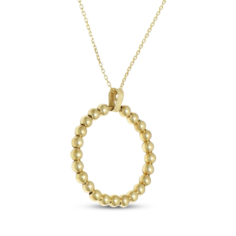 Main Image 2 of Beaded Circle Necklace 10K Yellow Gold 18&quot;