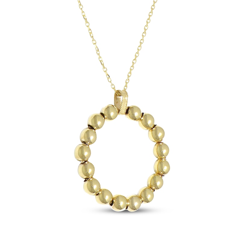 Main Image 3 of Beaded Circle Necklace 10K Yellow Gold 18&quot;