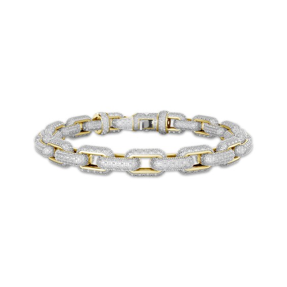 Men's Diamond Rolo Link Bracelet 2 ct tw 10K Yellow Gold 8.5"
