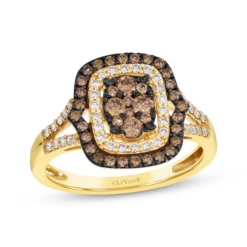 Main Image 1 of Le Vian Diamond Double Halo Ring 3/4 ct tw 14K Honey Gold
