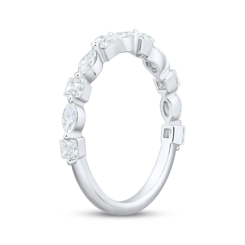Main Image 2 of Princess & Marquise-Cut Diamond Anniversary Ring 3/4 ct tw 10K White Gold
