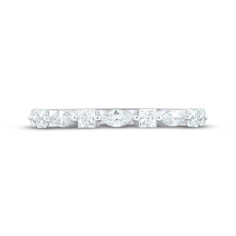 Main Image 3 of Princess & Marquise-Cut Diamond Anniversary Ring 3/4 ct tw 10K White Gold