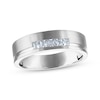 Thumbnail Image 1 of Now + Forever Men's Square-Cut Diamond Offset Wedding Band 1/3 ct tw 10K White Gold