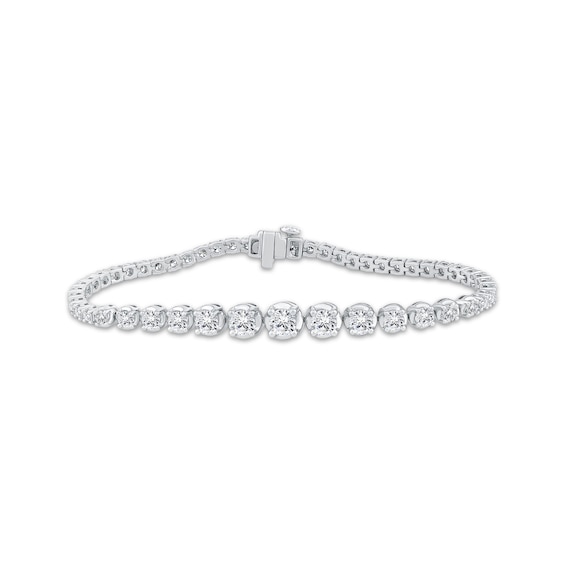 Diamond Graduated Bracelet 5 ct tw 14K White Gold 7"