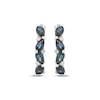 Thumbnail Image 2 of Pear-Shaped Lab-Created Alexandrite & White Lab-Created Sapphire Tilted Hoop Earrings Sterling Silver