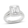 Thumbnail Image 1 of THE LEO Legacy Lab-Grown Diamond Emerald-Cut Halo Engagement Ring 2-7/8 ct tw 14K White Gold
