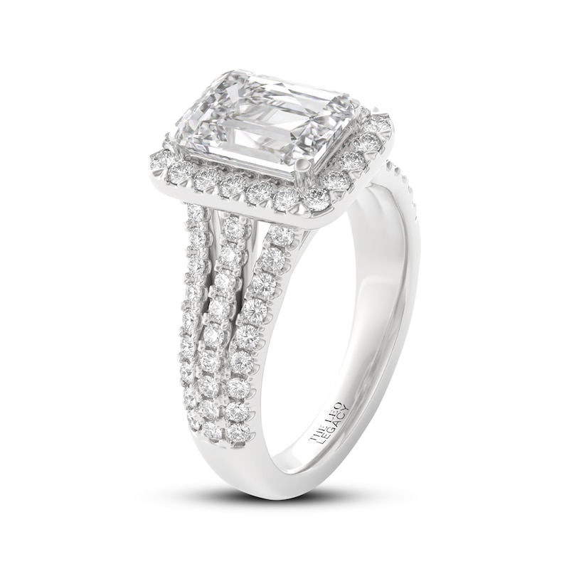 Main Image 2 of THE LEO Legacy Lab-Grown Diamond Emerald-Cut Halo Engagement Ring 2-7/8 ct tw 14K White Gold