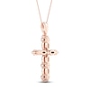 Thumbnail Image 4 of Ethiopian Opal & Diamond Cross Necklace 1/15 ct tw 10K Rose Gold 18&quot;
