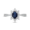 Thumbnail Image 3 of Blue Sapphire & Diamond Ring 1/10 ct tw 10K White Gold