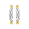 Thumbnail Image 2 of STUDIO BY KAY Multi-Diamond Chain Link J-Hoop Earrings 1/3 ct tw 24K Yellow Gold Vermeil Sterling Silver
