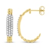 Thumbnail Image 3 of STUDIO BY KAY Multi-Diamond Chain Link J-Hoop Earrings 1/3 ct tw 24K Yellow Gold Vermeil Sterling Silver
