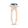 Thumbnail Image 2 of Now + Forever Oval-Cut London Blue Topaz & Diamond Halo Engagement Ring 3/8 ct tw 14K Rose Gold