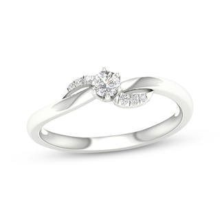 KAY Lab-Grown Diamonds Round-Cut Swirl Promise Ring 1/5 ct tw 10K White Gold