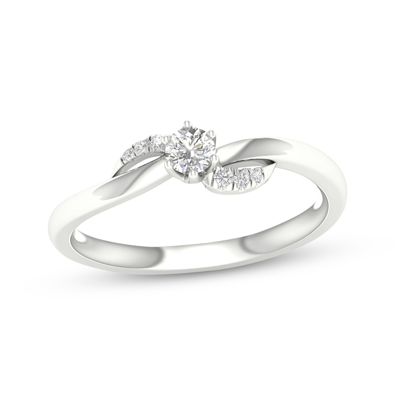 Main Image 1 of KAY Lab-Grown Diamonds Round-Cut Swirl Promise Ring 1/5 ct tw 10K White Gold