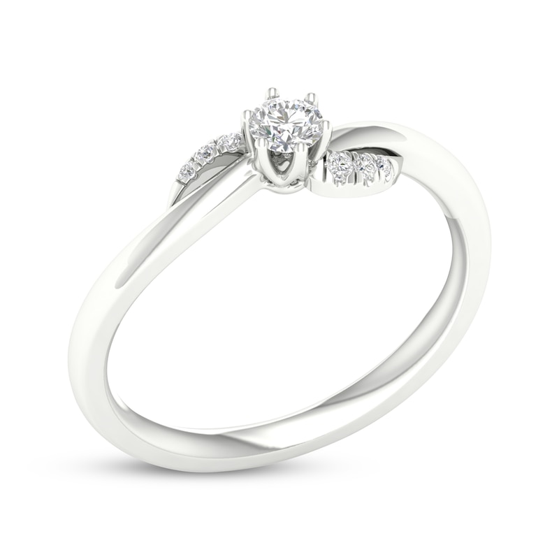 Main Image 2 of KAY Lab-Grown Diamonds Round-Cut Swirl Promise Ring 1/5 ct tw 10K White Gold
