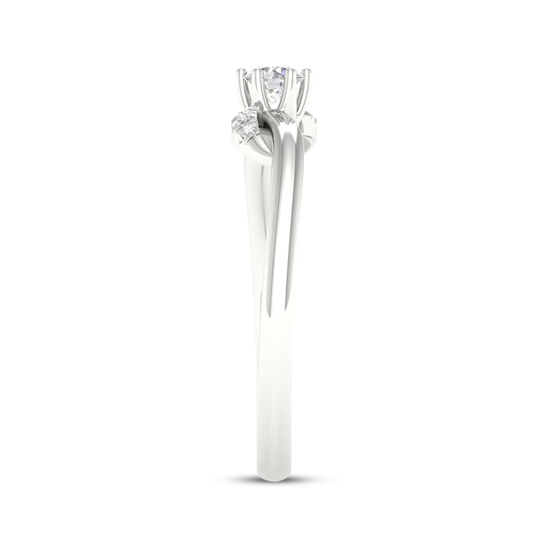 Main Image 3 of KAY Lab-Grown Diamonds Round-Cut Swirl Promise Ring 1/5 ct tw 10K White Gold