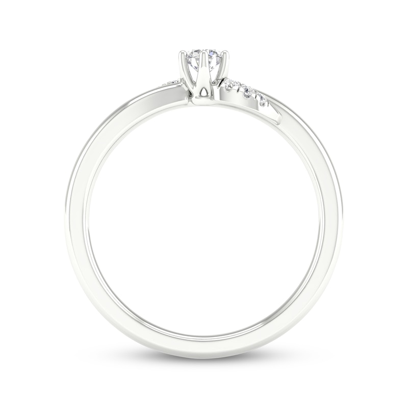 Main Image 4 of KAY Lab-Grown Diamonds Round-Cut Swirl Promise Ring 1/5 ct tw 10K White Gold