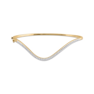STUDIO BY KAY Diamond Curve Bangle Bracelet 1/2 ct tw 24K Yellow Gold Vermeil Sterling Silver